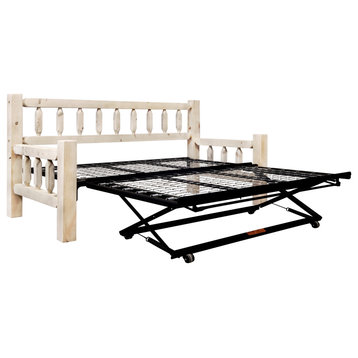 Homestead Collection Day Bed, Pop Up Trundle Bed, Lacquered