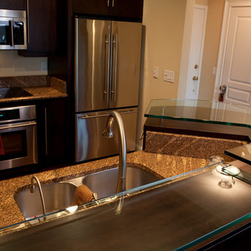 "Corsica" Maple Espresso with Glass Countertops