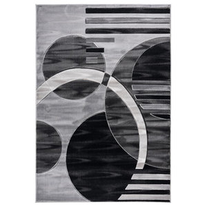 Chriesman Abstract Gray 5'2 x 7'6 Area Rug 