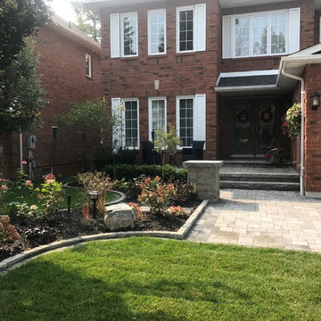 Front yard transformation with new sitting area and grand entrance