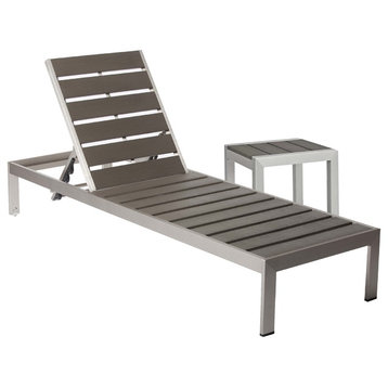 Joseph Lounger and Side Table, Gray
