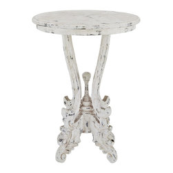 Merle White Round End Table - Dining Tables