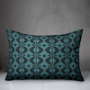Folk Pattern in Blue Throw Pillow