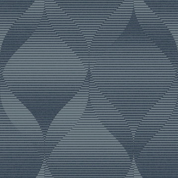 3D Swirl Geometric Wallpaper, Petrol, Double Roll