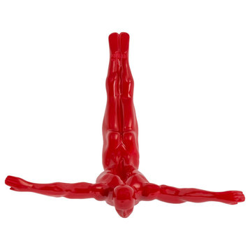 Finesse Decor Wall Diver Sculpture, Large, Red