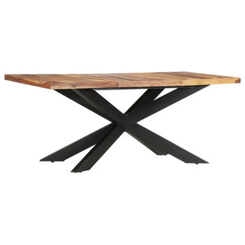 vidaXL Dining Table Solid Sheesham Wood Kitchen Table Dinner Home Furniture