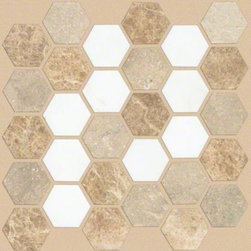 Boca Hexagon Mosaic- Golden Isle - Mosaic Tile