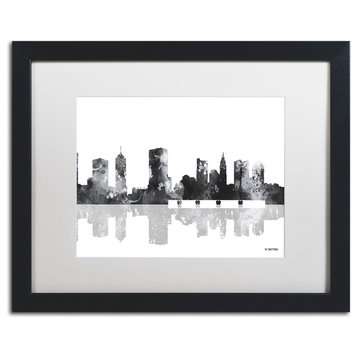 Watson 'Columbus Ohio Skyline BG-1' Art, Black Frame, 16"x20", White Matte