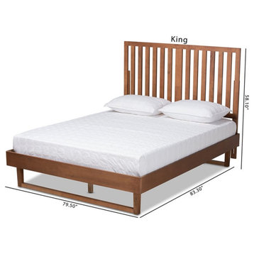 Bowery Hill Brown Finished Wood King Size Platform Bed