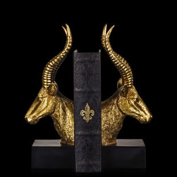 Antelope Gold Metal Bookends - Bookends