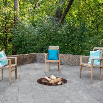 Lower Patio Fire Pit | Sleek Patio Design | Modern Patio & Landscape