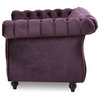 Leila Chesterfield Velvet Club Chair, Blackberry, Dark Brown