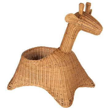 Wicker Giraffe Basket, Natural Color