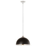 Zlite - Zlite 1004P14-MB-CH 1-Light Pendant, Matte Black - Make a statement in your home with these domed pendants designed with Industrial flair softened by a decorative accent band of metal trim on the bottom. These versatile pendants enhance a myriad of settings from modern farmhouse to urban loft. Available in three sizes in the following finish combinations: Matte Black + Chrome, Matte Black + Rubbed Brass, Matte Black + Brushed Nickel, Matte White + Rubbed Brass, and Matte White + Brushed Nickel.