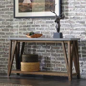 Alaterre Furniture Brookside 52" Wood with Concrete-Coating Console/Media Table