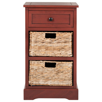 Carrie Side Storage Side Table - Red