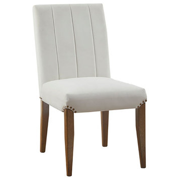 Madison Park Audrey Modern Farmhouse Channels Dining Chair, Cream, Set of 2