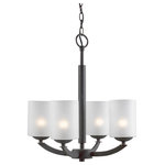 Woodbridge Lighting - Mirage 4-Light Pendant Chandelier, Bronze, Opal Cylinder Glass, Halogen G9 - A chandelier provides a wonderful opportunity to let your style take center stage and to set the tone of your space. Hang our Mirage 4-Light Chandelier above your formal dining table or in a grand entryway to welcome guests as they arrive. This fixture will draw the eyes up and illuminate your space in stylish appeal.