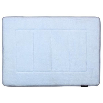Fabbrica Home Ultra-Soft HD Memory Foam Bath Mat, Beige, Set of 2, Sky Blue