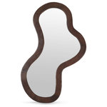 Meridian Furniture - Oblique Mirror, Brown, 28" X 48" - Create an instant focal point on your wall with this Oblique mirror. This oversized mirror has an artful design that adds a touch of modern fun to your room while instantly garnering the attention your wall deserves. Acacia wood forms the frame of this fabulously abstract mirror, providing a bold contrast on your wall that makes it hard to ignore. A rich brown finish lets this handsome mirror blend in nicely with other furnishings in your contemporary room.