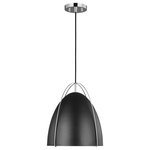 Visual Comfort Studio Collection - Norman 1-Light Pendant, Chrome - The Sea Gull Lighting Norman one light indoor pendant in chrome is an ENERGY STAR qualified lighting fixture that uses fluorescent bulbs to save you both time and money.
