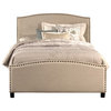 Kerstein Light Taupe Queen Complete Bed With Rails