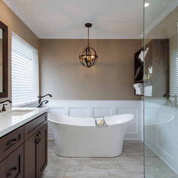 En suite Wainscoting and Oil Rubbed Bronze Renovation in Langley BC