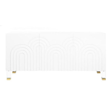 Benoit Wave Acrylic Sideboard White