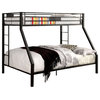 Benzara BM141554 Industrial Style Twin Queen Metal Bunk bed, Black