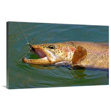 "Landed Brown Trout" by Vic Schendel, 40"x26"