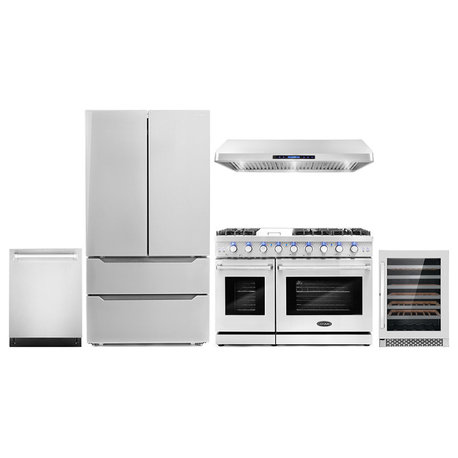 5-Piece Kitchen, 48" Gas Range and 48" Under Cabinet Range Hood