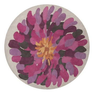 Bombay Fuchsia Floral Round Area Rug by Surya -$1375.32