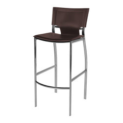 Vera Chrome Bar Stool | Wenge (Set of 2) - Bar Stools And Counter Stools