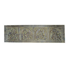 Mogulinterior - Consigned Vintage Sexual Pose Decorative Hand Carved Headboard Bedroom Decor - Headboards