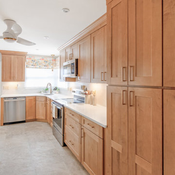 Calacatta Valentin and Waypoint Maple Rye Kitchen Remodel