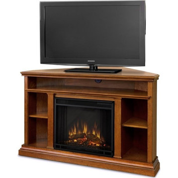 Real Flame Churchill Electric Corner Fireplace in Oak