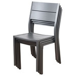 International Home Miami Corp - Atlantic Koningsdam Patio Chairs, Set of 4 - This 4-Piece Patio Dining Chair Set is the perfect match for every patio and will give your backyard the class and elegance for outdoor dining. This set combines luxury, beauty, comfort, and an affordable price. This lightweight aluminum furniture is made from the highest quality alloys and is based on a framework of only new aluminum which maintains the original quality of the material. Aluminum, once coated is 100% rust-free. Each chair is coated with Dura coat, polymer-based, multi-layer powder coating for effective protection from the weather. This contemporary set is primarily designed for outdoor purposes but can also be used indoors giving your home a modern touch. Durable and well-designed construction is key components of this great patio set.