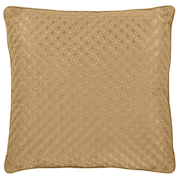 Five Queens Court Lincoln 16" Square Decorative Throw Pillow, Gold