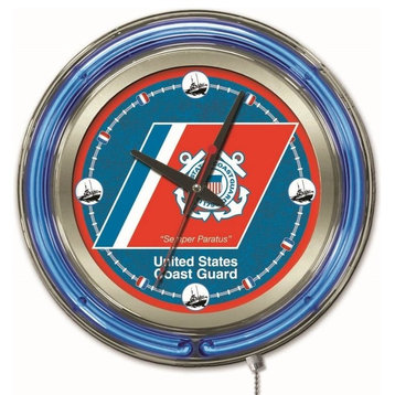 U.S. Coast Guard Neon Clock