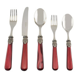 Arvind Group - Napoleon 5-Piece Place Setting, Bordeaux - Flatware And Silverware Sets