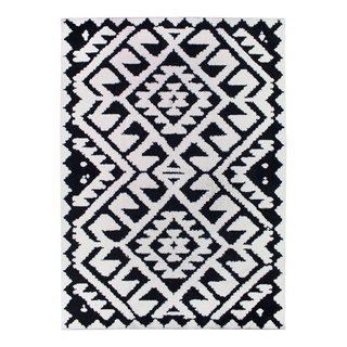 Fancy Moroccan Trellis Non-Slip Area Rug Rubber Backed - 3'4 x 5