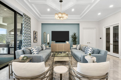 Inspiration for a transitional family room remodel in Miami