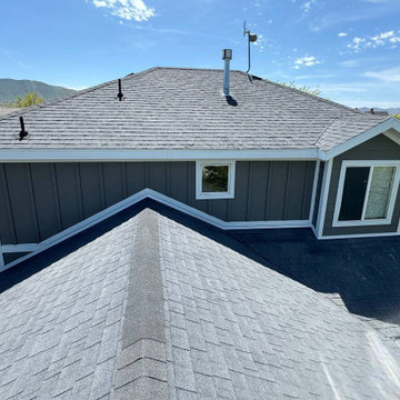 Siding Installation - James Hardie Lap in Aged Pewter and Arctic White Trim