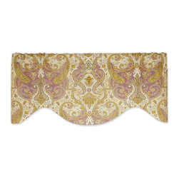 Priority Home and Design - Waverly Lyrical Plum Lilac and Ivory Paisley Valance - Valances