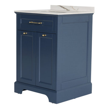 24 inch Navy Blue Single Sink Vanity Cabinet