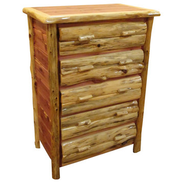 Red Cedar Log 5-Drawer Dresser