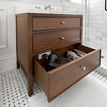 Bathroom Vanity In-Drawer Outlet for Styling Tools