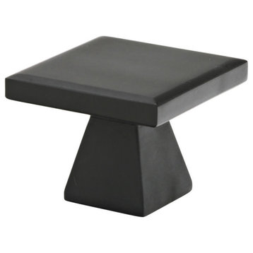 Emtek 86319 Contemporary 1-1/4 Inch Square Cabinet Knob - Flat Black