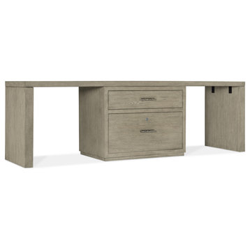 Hooker Furniture 6150-10926 96" Wood Veneer 2 Drawer Writing Desk - Medium Wood