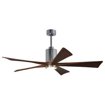 Patricia 5 Blade Paddle Fan with Light Kit, Chrome Finish, 60"